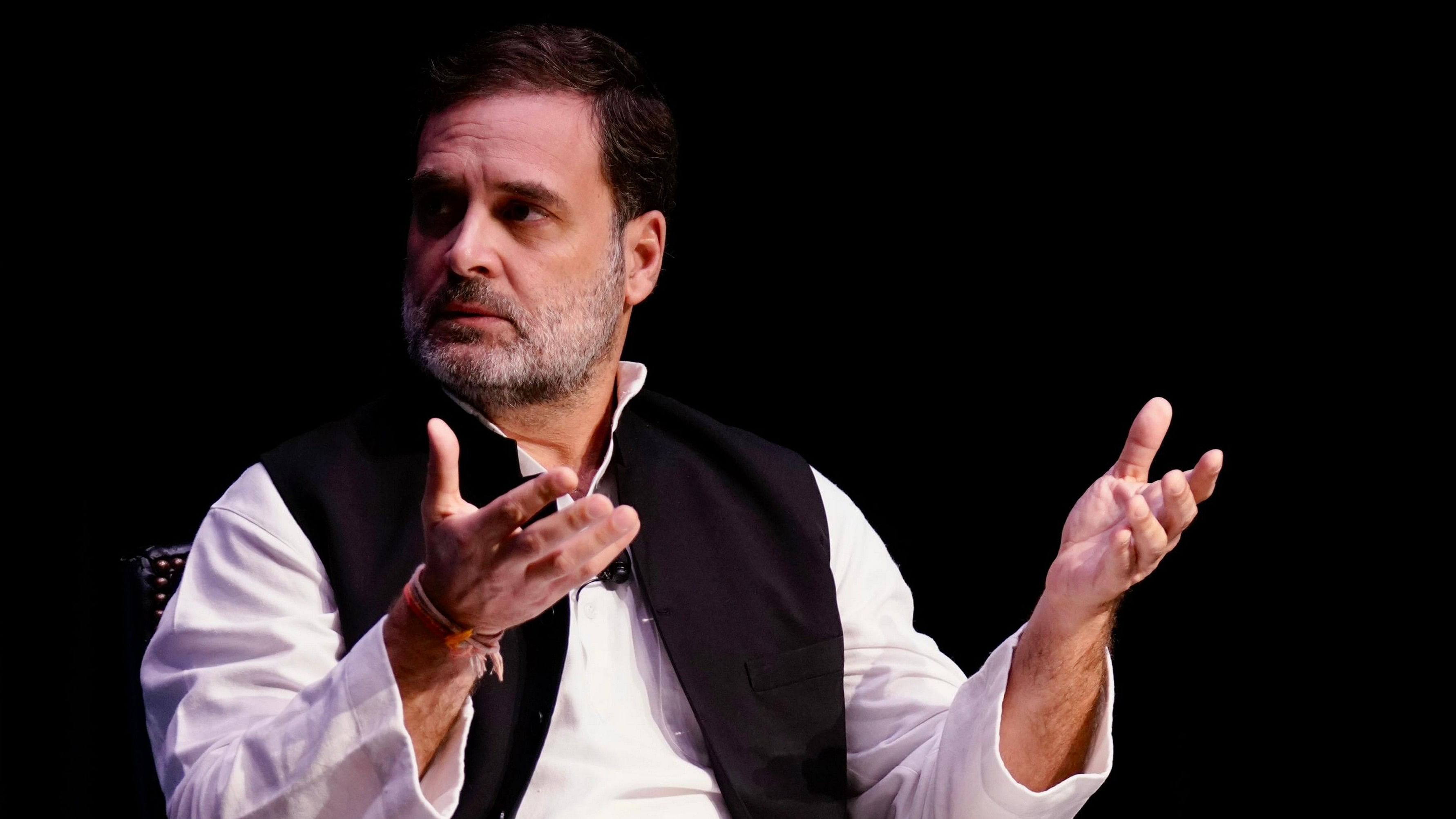 <div class="paragraphs"><p>LoP in Lok Sabha and Congress MP Rahul Gandhi during an interaction with students at Georgetown University, Washington DC, USA, Tuesday.</p></div>